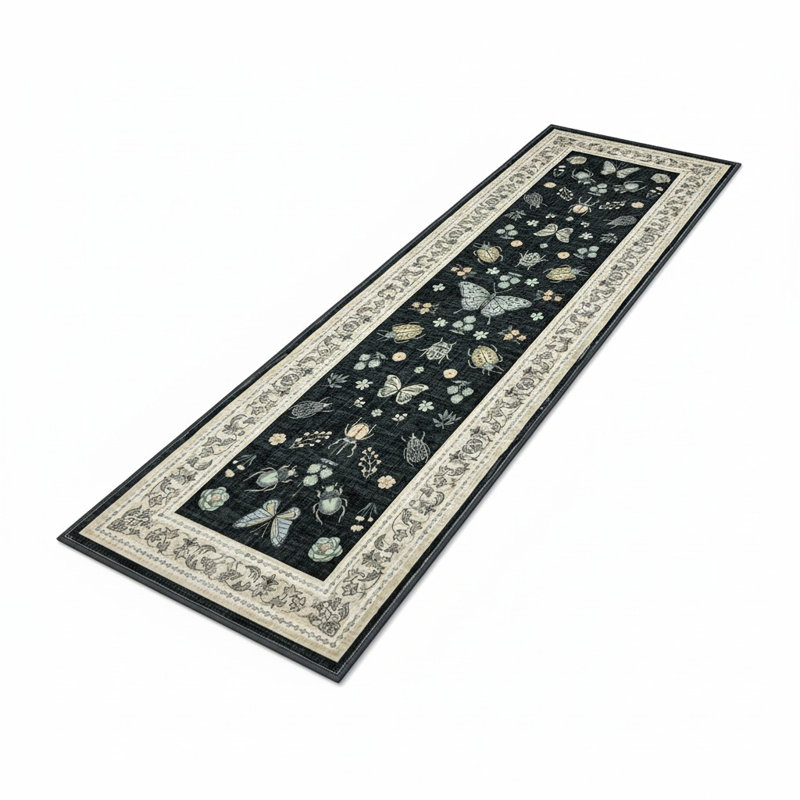 Tapis de couloir Butterfly, Noir