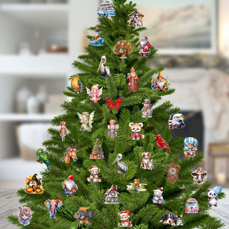 6 Piece Magical Baby Santa Decorative Wooden Clip-on Ornaments by J. Mills-Price