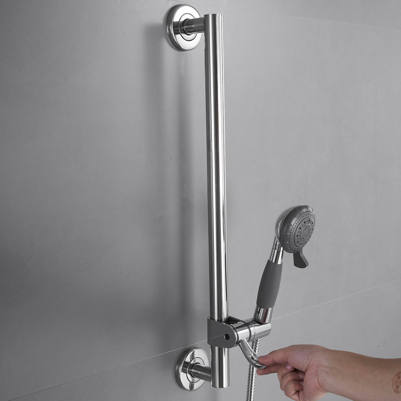4 jets de 3,5 po Pomme de douche à main murale 1,75 gallons par minute avec barre coulissante et jet de nettoyage