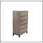 Grande commode rustique en chêne gris rustique avec 5 tiroirs, rangement durable et élégant pour les chambres à coucher modernes