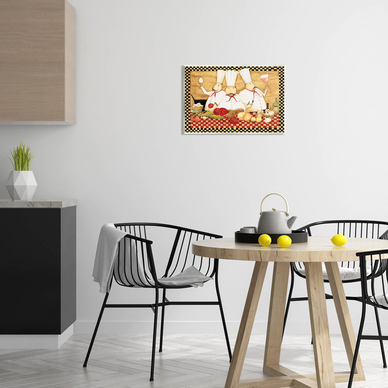 Art rétro sur toile de cuisine à carreaux par Dan Dipaolo, H 13 po x l 19 po x P 0,5 po, Bois