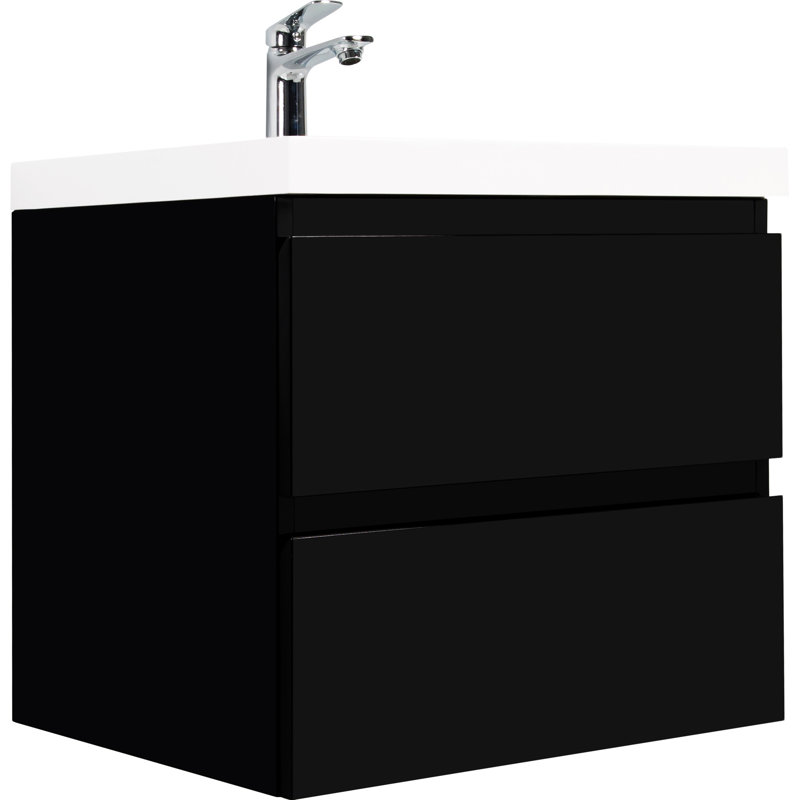 30" Floating Bathroom Vanity With Sink, Noir