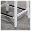 Tabouret de comptoir de 24 pouces avec siège en cuir reconstitué noir - Tabouret de cuisine à finition blanche avec garniture cloutée, tabouret de comptoir en cuir confortable pour îlot de cuisine-397308153-397308155