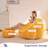 Giant Corduroy Bean Bag Chair With Ottoman Pumpkin-shaped Bean Bag Sofa With Footstool-1869910530