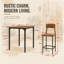 Ensemble de salle à manger industriel 3 pièces avec table carrée et tabourets, design gain de place pour les petites cuisines et les maisons modernes