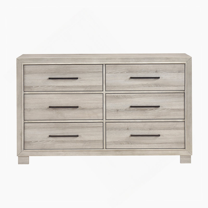 Commode à six tiroirs, commode en bois pour chambre à coucher