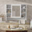 Armoire de salle de bain murale 36 "avec miroir et barre à chouettes, tablette réglable et porte à fermeture en douceur, armoire murale avec miroir
