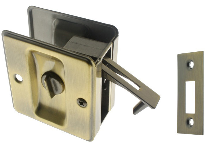 Solid Brass Pocket Privacy Pull, Polished Chrome