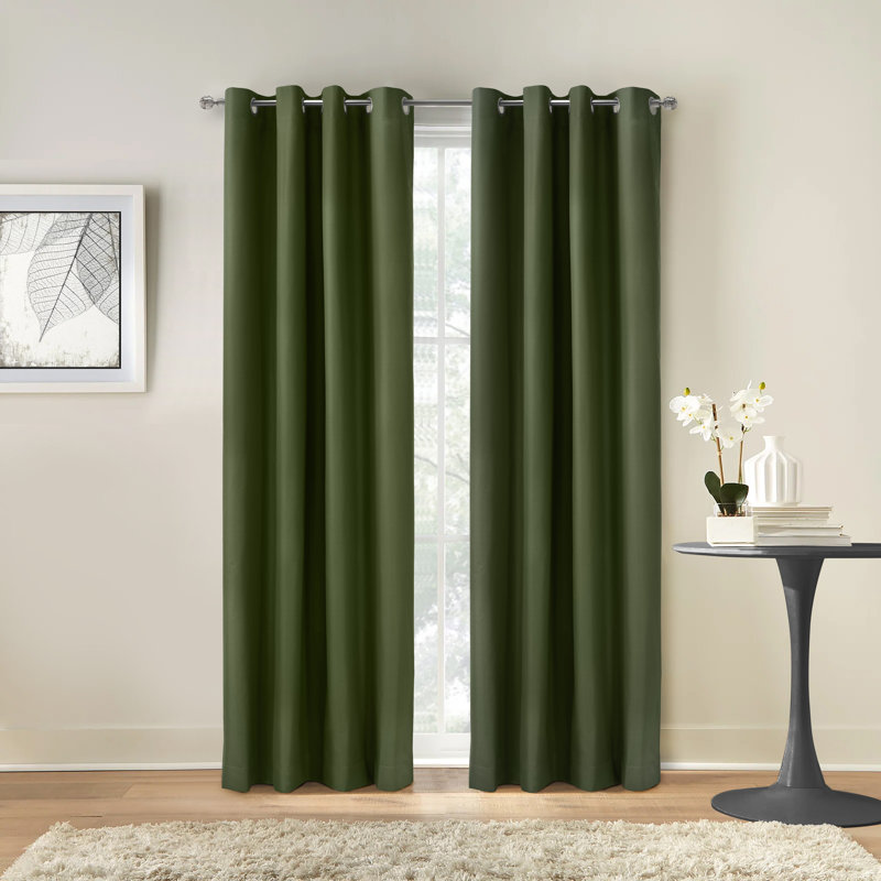 Turnervale Curtain Single Panel, 52" W x 84" L, Olive