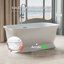 59 po X 31,5 po Baignoire de trempage autoportante en acrylique avec drain chromé et trop-plein à fente chromée