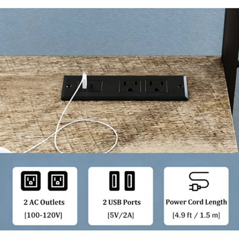 Coffee Station,Rack with Power Outlet and Storage Shelves,Convenient for Your Home, Gray