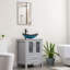 Finition de la base: finition du plateau blanc: meuble-lavabo simple autoportant bleu de 24 po avec comptoir en bois manufacturé-657482314-657482317