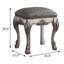 Grey And Vintage Bone White Vanity Stool With Tufted Seat