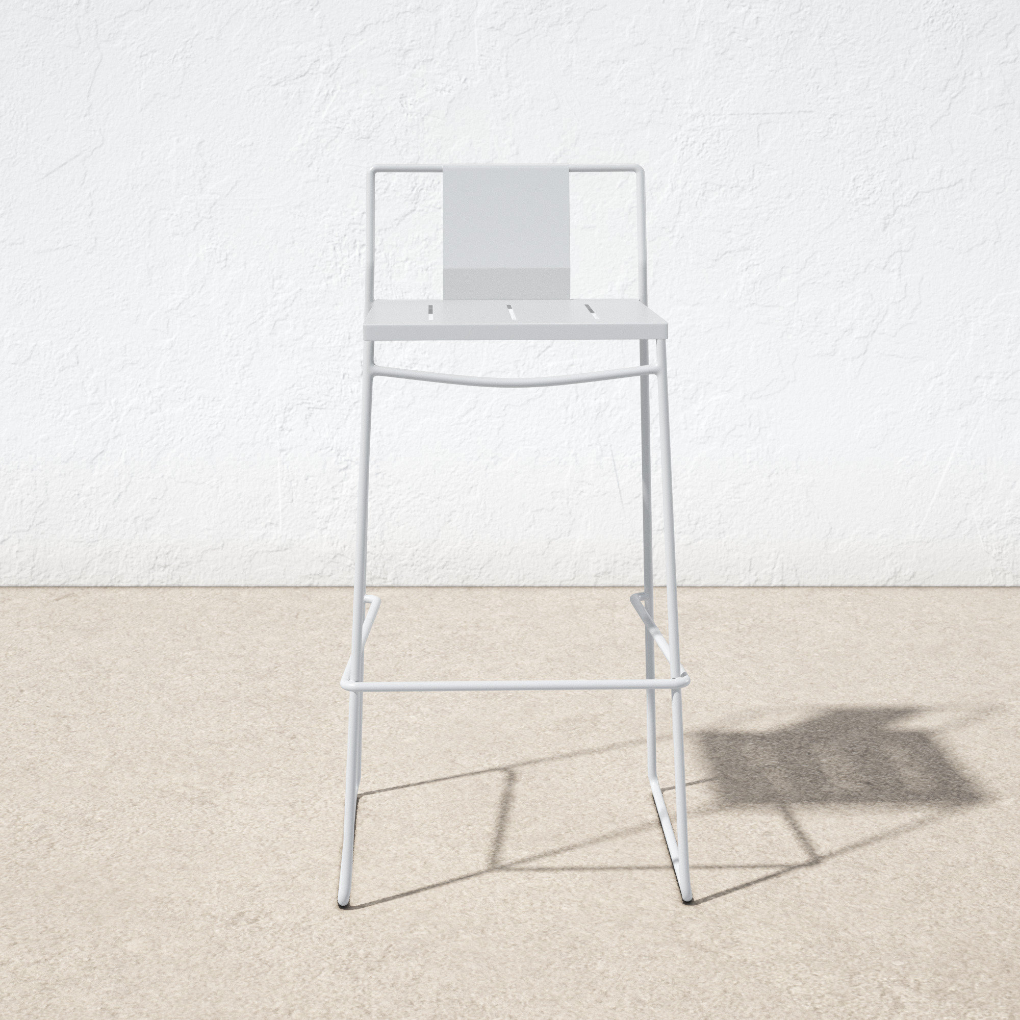 Avers 36.75'' Outdoor Bar Stool, Matte White