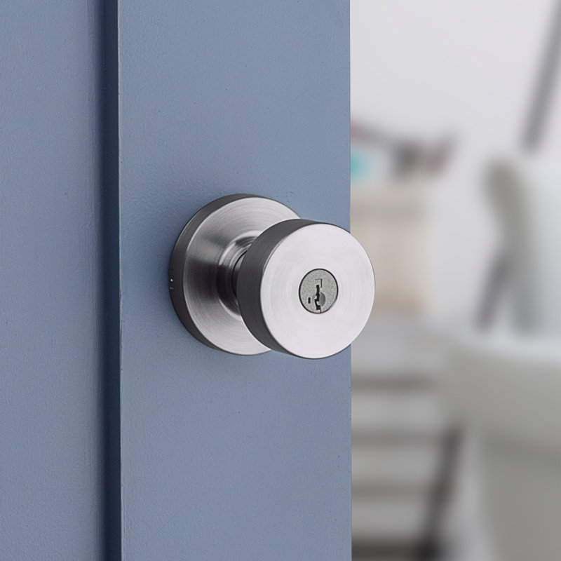 Pismo Keyed Entry Knob featuring SmartKey Security, Satin Chrome