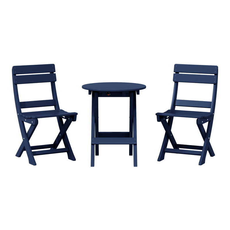 Laguna 3-Piece Folding Dining Set, Navy