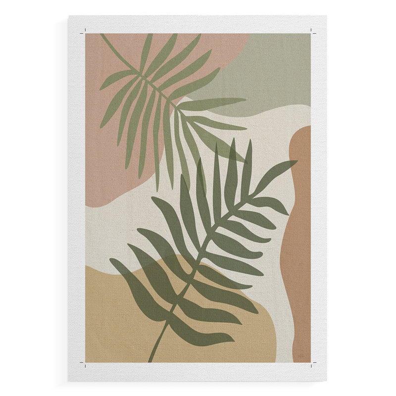 Mid Century Palm II - Impression sur toile seulement - NON CADRE, H 18 po x l 12 po