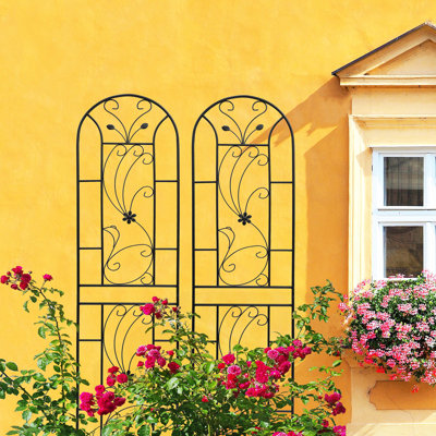 Ensemble de 4 treillis de jardin en métal 86,7 po x 19,7 po antirouille