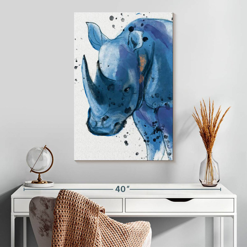 Brampt Blue Rhinoceros, 30" H x 20" W