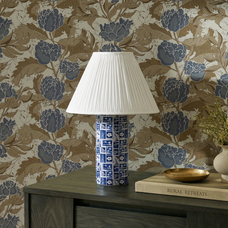 Lampe de table plissée bleue Stamp