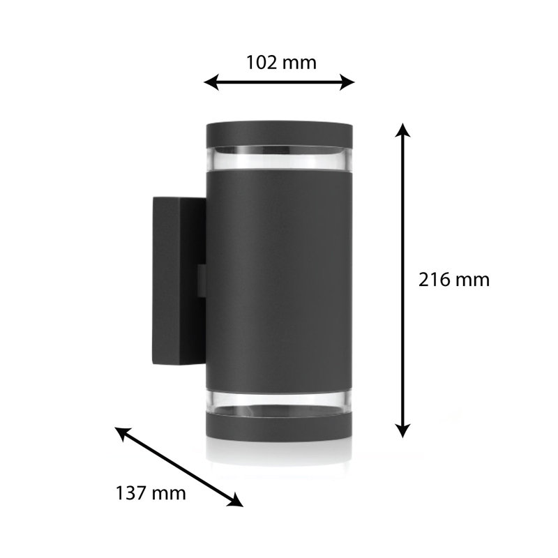 Newkirk Anthracite Grey 2 - Bulb 2.16cm H Outdoor Wall Lantern, 6000K