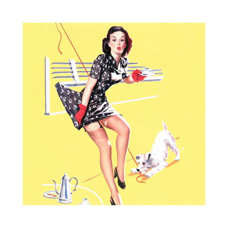 «All Tied up Vintage Pin-up Square» par Piddix - impression sur toile tendue, H 12 po x l 12 po x P 0,75 po