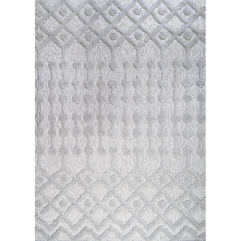 Tapis intérieur / extérieur gris clair Shanaghy, Rectangle 3 pi 1 po x 5 pi