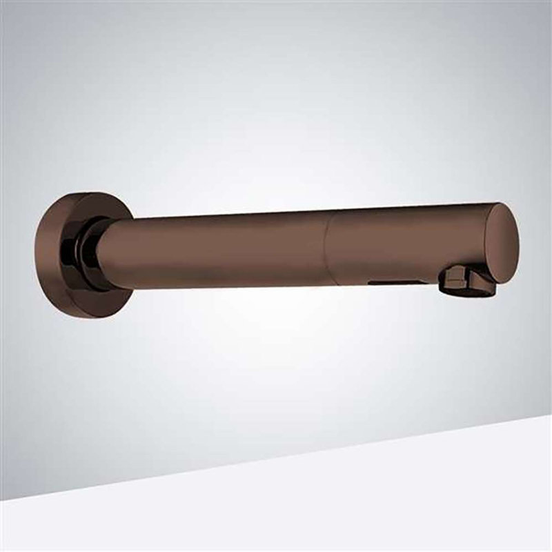 Bronze Wall-Mount Touchless Bathroom Faucet with Motion Sensor Control