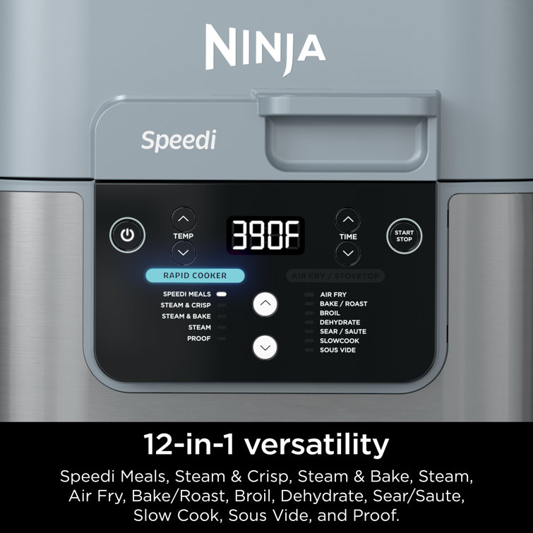 NINJA Speedi Rapid Grey 24-Cup Steam Cooker and Air Fryer with 12