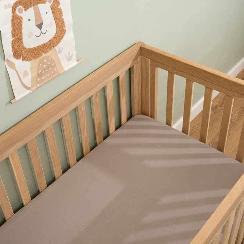 100% Cotton 2 - Piece Cot Sheet Set, Grey