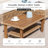 Outdoor Wicker Patio Conversation Furniture Set With Acacia Wood Coffee Table-754344343