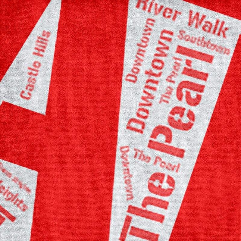Bath Towel, San Antonio, Red, Poly/Cotton