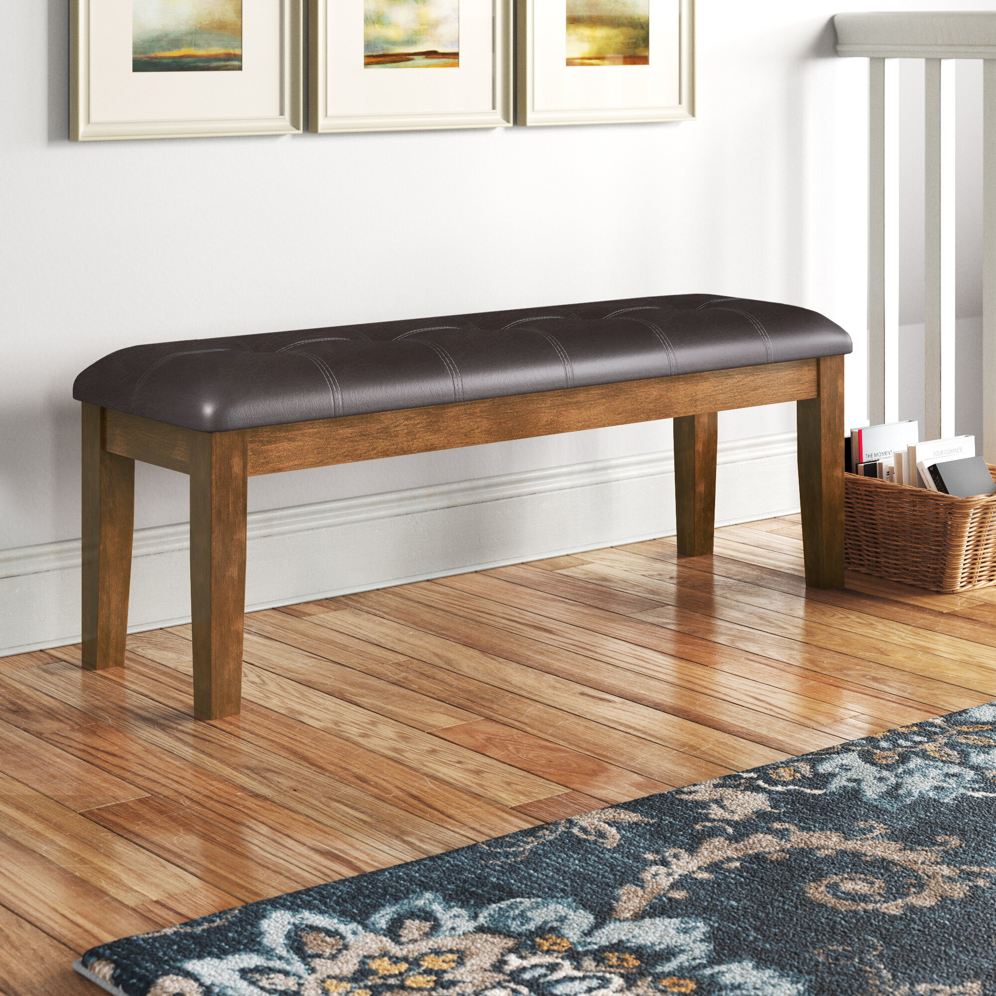 Andover Mills™ Rebecca Faux Leather Upholstered Bench & Reviews