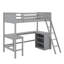 Lit mezzanine simple avec tablettes et bureau-305642811