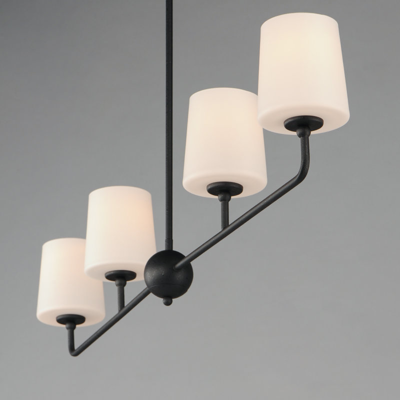 Bristol 4 - Light Satin Brass Unique/Statement Pendant, Anthracite