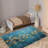 Chic Non-Woven Thin Printed Rug with Classic Floral Design for a Sophisticated Touch in Your Living Room or Bedroom Decor-128536678