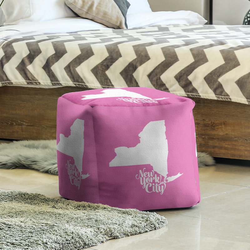 Repose-pieds cubique New York City, Rose