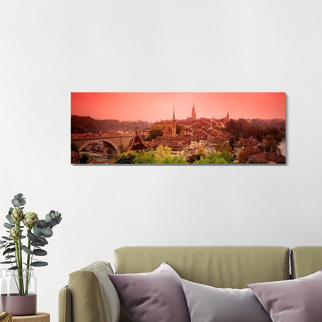 Abenddämmerung Bern Schweiz von Panoramic Images - Galerie-verpackte Leinwand Giclée