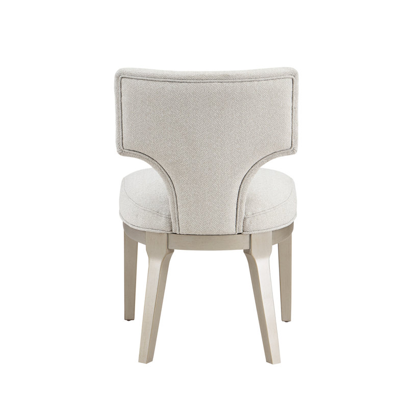 2 chaises d'appoint en lin et finition - gris, largeur de siège de 20 po, hauteur, configuration sans accoudoirs, dossier de 15 po et 14 po, capacité de 220 lb par chaise, pieds en bois massif, plateau en pierre d'ingénierie,