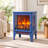 Afore 17-inch Freestanding Electric Fireplace Stove Heater Black Tempered Glass Design For Home Office Décor-1060974825