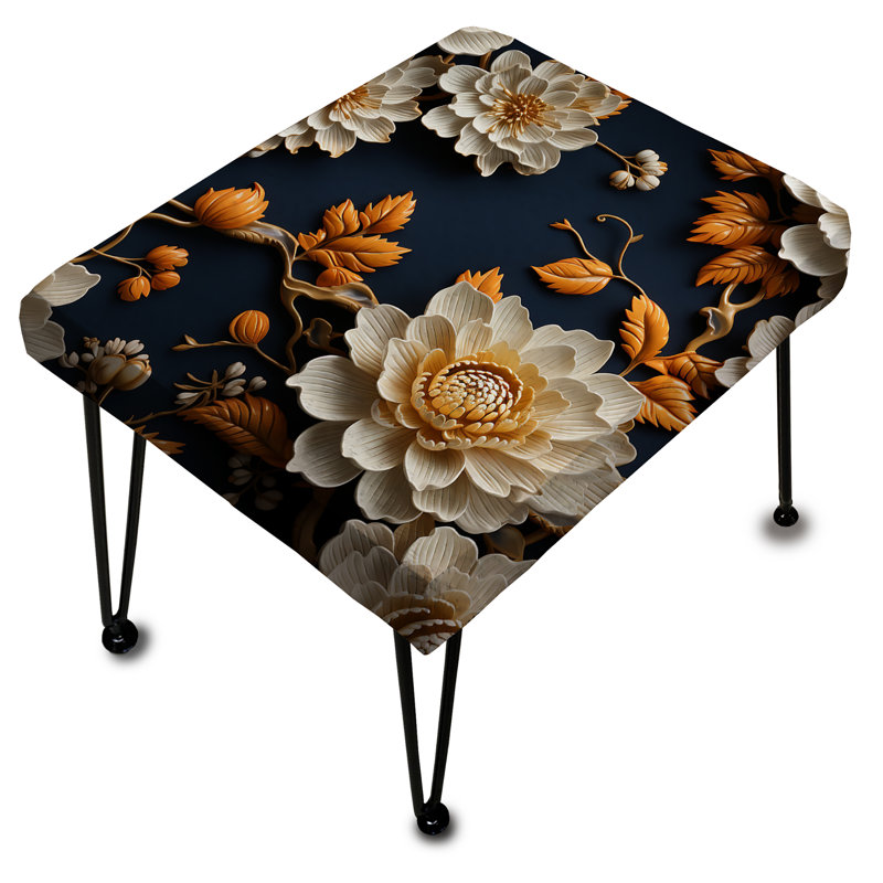Imperial Grandeur - Repose-pieds oriental rectangulaire à motif floral