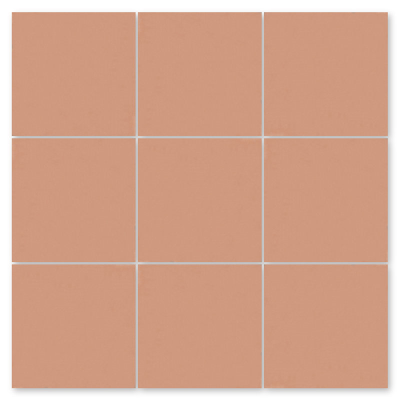 Solid 8" x 8" Cement Wall & Floor Tile, Terracotta