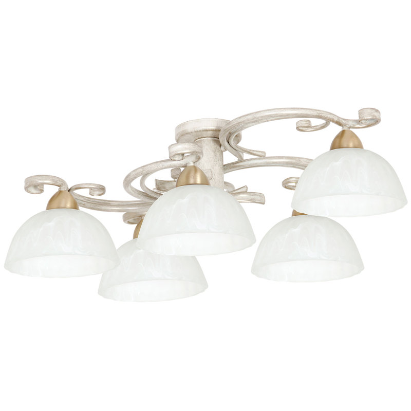 Caya Glass Semi Flush Mount, White