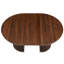 Table basse en bois ronde en bois, flexible et extensible, multifonctionnelle et peu encombrante, conception ovale à la mode et pieds à lattes, table à thé ou bureau, table de salon moderne