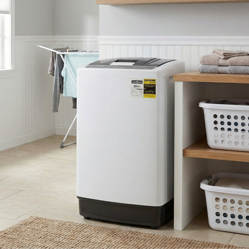 Portable Fully Automatic Washing Machine With Led Control Panel - 10 Programs & 8 Water Levels For Apartments, Rvs & Small Spaces