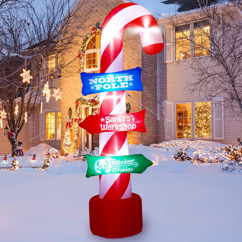 Décorations de jardin gonflables de Noël 8 pi avec lumières DEL, décorations gonflables d'extérieur pour Noël