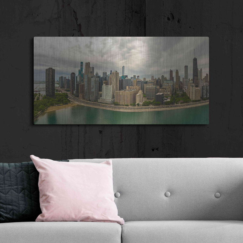 "Cloudy Chicago 2" par AKG, H 24 po x l 48 po
