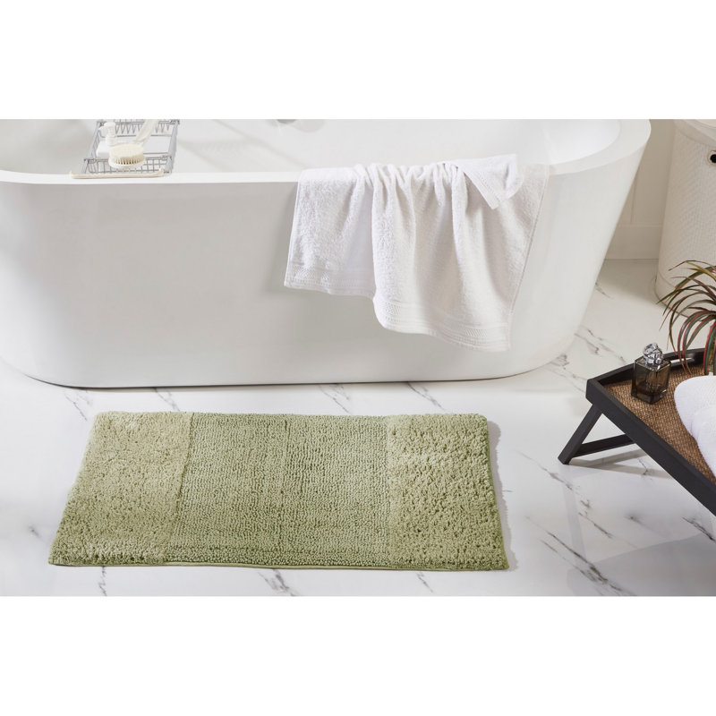 Tapis de bain touffeté à 100% en coton Merkle avec envers antidérapant, lavable à la machine, tapis de bain ultra doux et absorbant pour zones de douche, de baignoire, d'évier et de meuble-lavabo