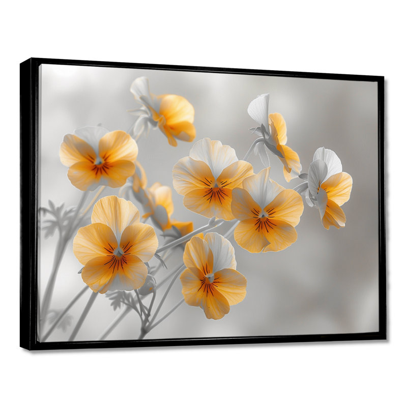 Reproduction d'art mural jaune, H 34 po x l 44 po, Cadre noir