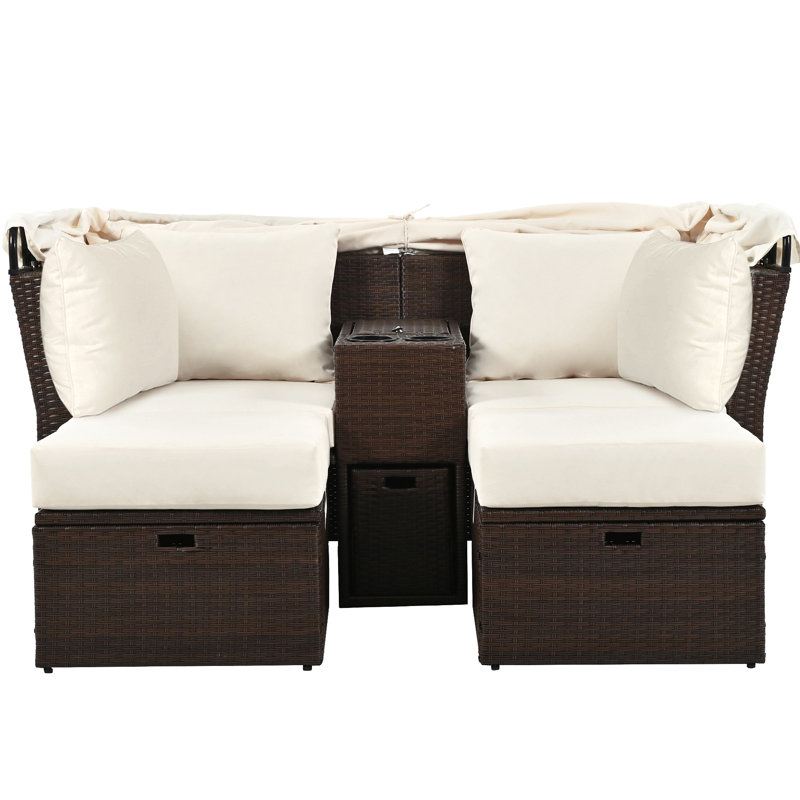 Lit de jour pour terrasse 2 places, Beige